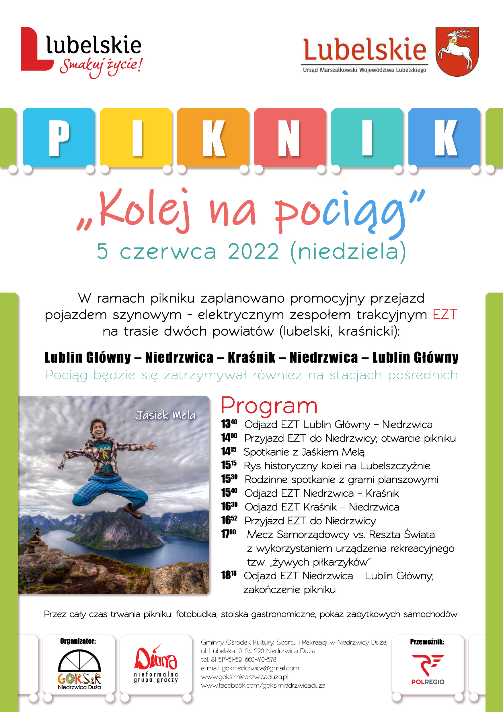 plakat PIKNIK kolej na pociąg - smakuj lubelskie